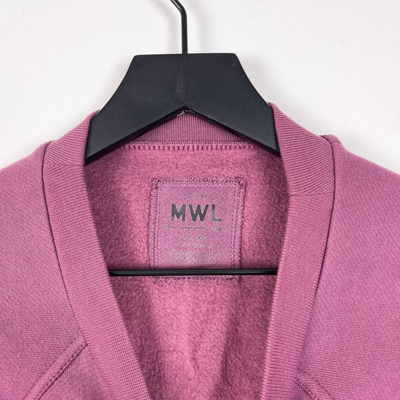 Madewell XS BetterTerry Henley Sweatshirt Fleece Purple - Picture 3 of 10